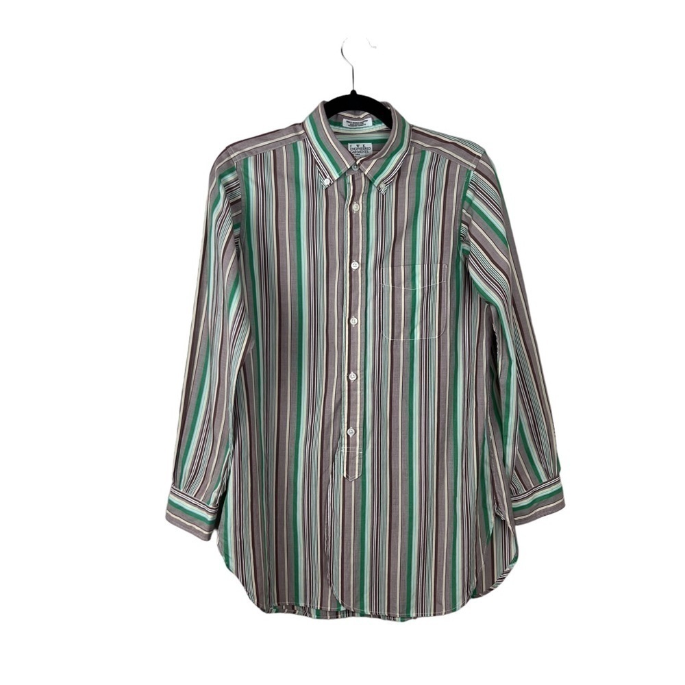 Engineered Garments Striped Long Sleeve Cotton Shirt